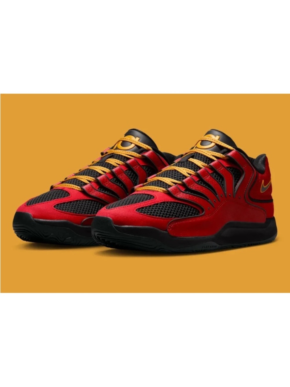 Nike KD 18 Fire Red Black Amarillo HV1992-600 Size 7 New fast shipping